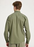 Wrangler Regular Fit Yağ Yeşili Erkek Gömlek W5MY205279A61 Uzun Kollu Gömlek