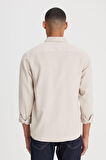 Regular Fit Normal Kesim %100 Pamuk Bej Gömlek