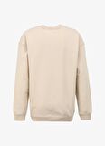 Lee Bisiklet Yaka Ekru Erkek Sweatshırt L241469NQ Loose Fit Sweatshirt