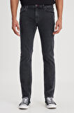 Slim Fit Dar Kesim Normal Bel Dar Paça Rider Siyah Jean Kot Pantolon