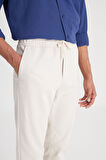 Slim Fit Dar Kesim Normal Bel Dar Paça Taş Rengi Jogger Pantolon
