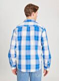 Wrangler Loose Fit Mavi Erkek Gömlek W241248400 Uzun Kollu Gömlek