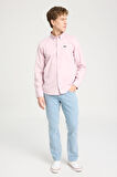 Regular Fit Normal Kesim %100 Pamuk Pembe Gömlek