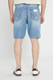 Regular Fit Normal Kesim Normal Bel %100 Pamuk Açık Mavi Jean Kot Şort