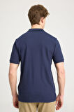 Regular Fit Normal Kesim Polo Yaka %100 Pamuk Lacivert Tişört
