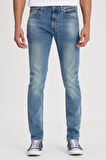 Slim Fit Dar Kesim Normal Bel Dar Paça Luke Mavi Jean Kot Pantolon