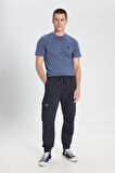 Regular Fit Normal Kesim Normal Bel Dar Paça Lacivert Jogger Pantolon
