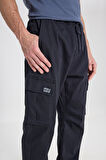 Regular Fit Normal Kesim Normal Bel Dar Paça Lacivert Jogger Pantolon