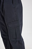 Regular Fit Normal Kesim Normal Bel Dar Paça Lacivert Jogger Pantolon
