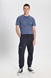Regular Fit Normal Kesim Normal Bel Dar Paça Lacivert Jogger Pantolon