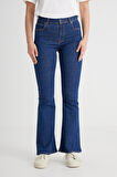Breese Flare Fit Orta Bel İspanyol Paça Mavi Jean Kot Pantolon