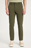 Slim Fit Dar Kesim Normal Bel Dar Paça Haki Chino Pantolon
