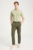 Slim Fit Dar Kesim Normal Bel Dar Paça Haki Chino Pantolon