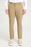Slim Fit Dar Kesim Normal Bel DarPaça Camel Chino Pantolon