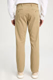 Slim Fit Dar Kesim Normal Bel DarPaça Camel Chino Pantolon
