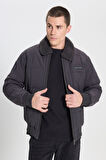 Regular Fit Normal Kesim Antrasit Bomber Ceket