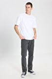 Regular Fit Normal Kesim Bisiklet Yaka %100 Pamuk Beyaz Tişört