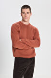 Regular Fit Normal Kesim Kahverengi Triko Kazak