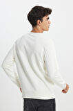 Regular Fit Normal Kesim Bisiklet Yaka Ekru Sweatshirt