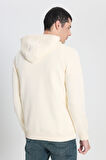 Regular Fit Normal Kesim Kapüşonlu Ekru Sweatshirt