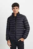 Regular Fit Normal Kesim Siyah Şişme Mont