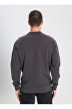 Wrangler Erkek Bisiklet Yaka Antrasit Siyah Logo Sweatshirt - 