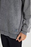 Loose Fit Rahat Kesim Bisiklet Yaka %100 Pamuk Antrasit Sweatshirt