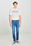Luke Slim Fit Dar Kesim Mavi Pamuklu Esnek Jean Denim Pantolon