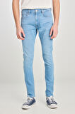 Luke Slim Fit Dar Kesim Açık Mavi Pamuklu Esnek Jean Denim Pantolon