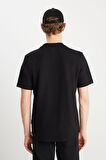 Wrangler Erkek Relaxed Fit Dokulu Siyah Basic T-Shirt - W2510718001