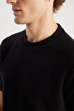 Wrangler Erkek Relaxed Fit Dokulu Siyah Basic T-Shirt - W2510718001