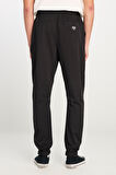 Regular Fit Normal Kesim Ribanalı Paça Pamuklu Siyah Jogger Pantolon