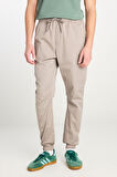 Regular Fit Normal Kesim Ribanalı Paça Pamuklu Gri Jogger Pantolon