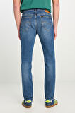 Rider Slim Fit Dar Kesim Normal Bel Mavi Pamuklu Esnek Denim Pantolon