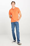 Erkek Regular Fit Polo T-shirt Orange