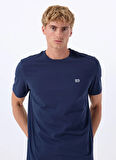 Lee Bisiklet Yaka Lacivert Erkek T-Shirt ML60UFQ35 Regular Fit Patch Logo