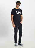 Lee Bisiklet Yaka Siyah Erkek T-Shirt ML65QAI01 Regular Fit Grafik