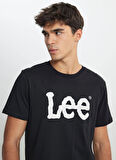 Lee Bisiklet Yaka Siyah Erkek T-Shirt ML65QAI01 Regular Fit Grafik
