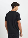Lee Bisiklet Yaka Siyah Erkek T-Shirt ML65QAI01 Regular Fit Grafik