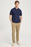 Erkek Regular Fit Polo Kiremit Erkek Kısa Kol T-Shirt