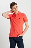 Regular Fit Normal Kesim Polo Yaka %100 Pamuk Kiremit Rengi Tişört