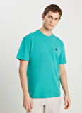 Wrangler Bisiklet Yaka Yeşil Erkek T-Shirt MW7NM203877577 Relaxed Fit Small