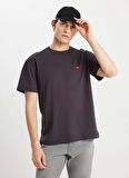 Wrangler Bisiklet Yaka Antrasit Erkek T-Shirt MW7NM203877M39 Relaxed Fit Small