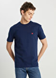 Wrangler Bisiklet Yaka Lacivert Erkek T-Shirt MW7NM203877W72 Relaxed Fit Small