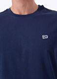 Lee Bisiklet Yaka Lacivert Erkek T-Shirt ML60UFQ35 Regular Fit Patch Logo