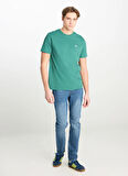 Lee Bisiklet Yaka Yeşil Erkek T-Shirt ML60UFQG26 Regular Fit Patch Logo