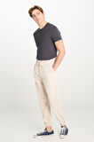 Regular Fit Normal Kesim Ribanalı Paça Taş Rengi Jogger Pantolon