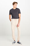 Regular Fit Normal Kesim Ribanalı Paça Taş Rengi Jogger Pantolon