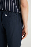 %100 Keten Regular Fit Normal Kesim Normal Bel Düz Paça Lacivert Pantolon