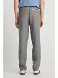 Wrangler %100 Keten Regular Fit Normal Kesim Normal Bel Düz Paça Koyu Gri Pantolon